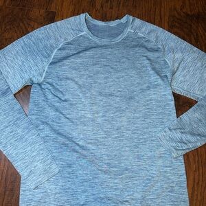 lululemon athletica Blue Heather Long Sleeve Shirt